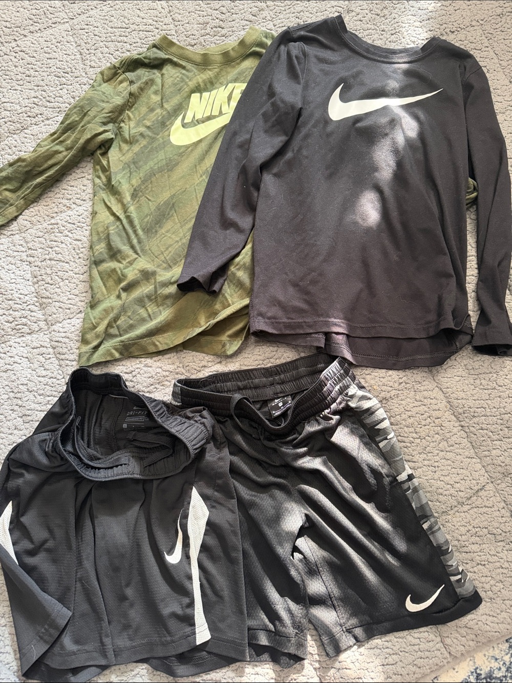 Nike Kids Black Athletic Shorts and Tops Set